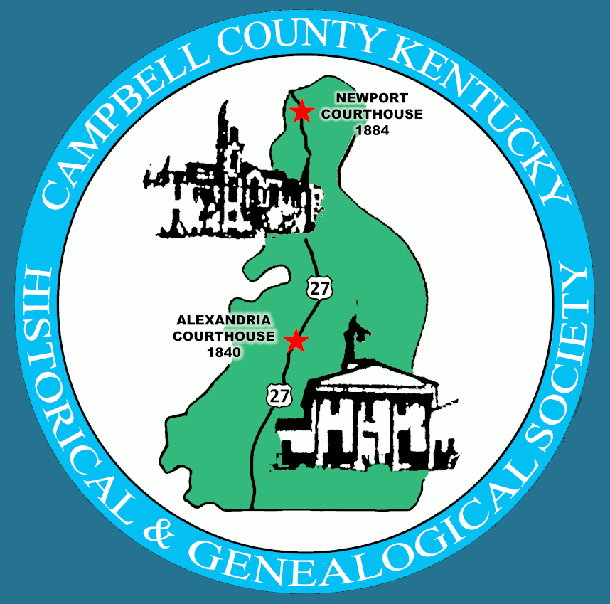 Campbell County Historical Genealogical Society white logo